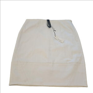 Women's NWT Poleci White Pencil denim-feel Skirt Size 12